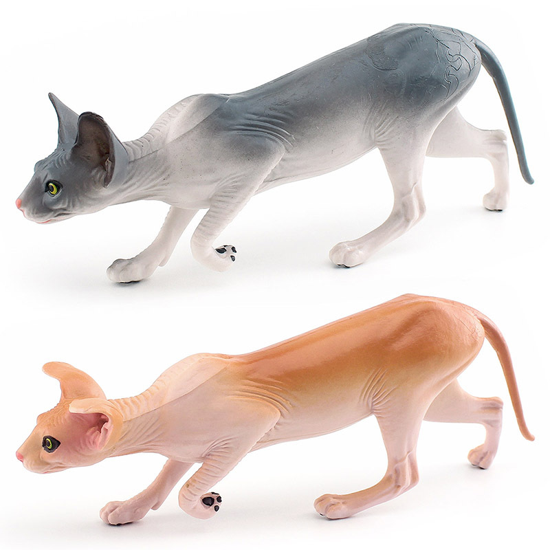 Exportación transfronteriza de simulación de mascotas modelo de gato de pelo corto gato siamés gato sin pelo gato muñecas de gato decoración de escritorio