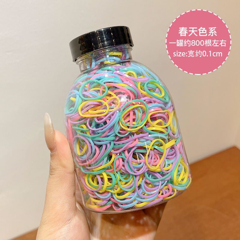 El cabello del bebé está atado, la banda elástica alta, la banda elástica desechable, la trompeta de color para niños no daña el cabello, la banda elástica pequeña