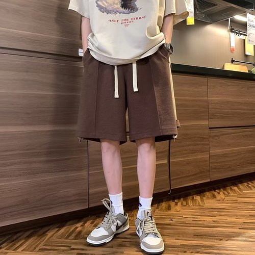 Men's Fashion Brand Summer Plus Size Loose Casual Streetwear Button High Street Sports Five-Finger Pants