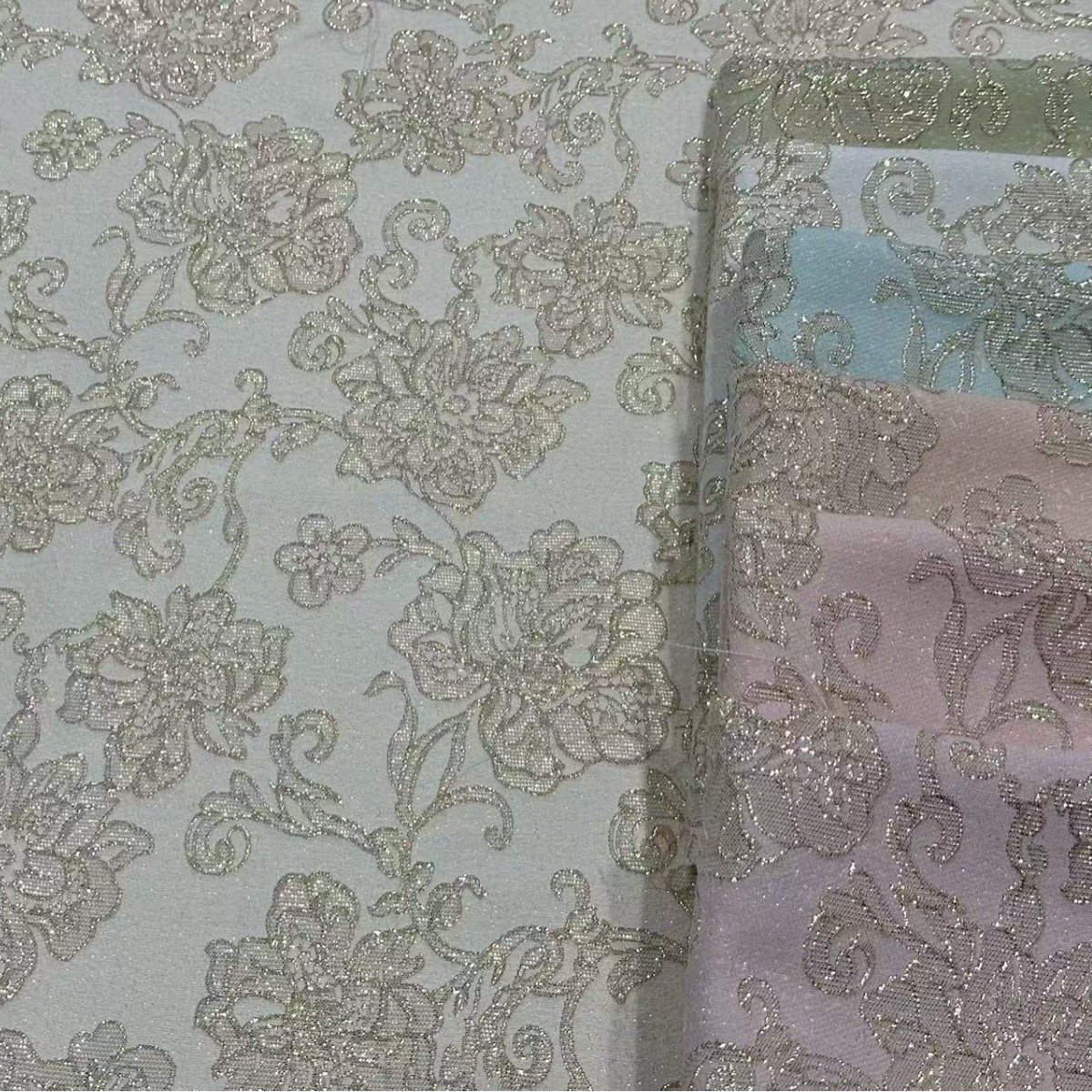 色织提花布料立体新中式金丝浮雕提花女装连衣裙服装微弹面料6618