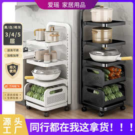 定制厨房置物架小推车放锅放菜架子可移动多层碳钢置物架小推车