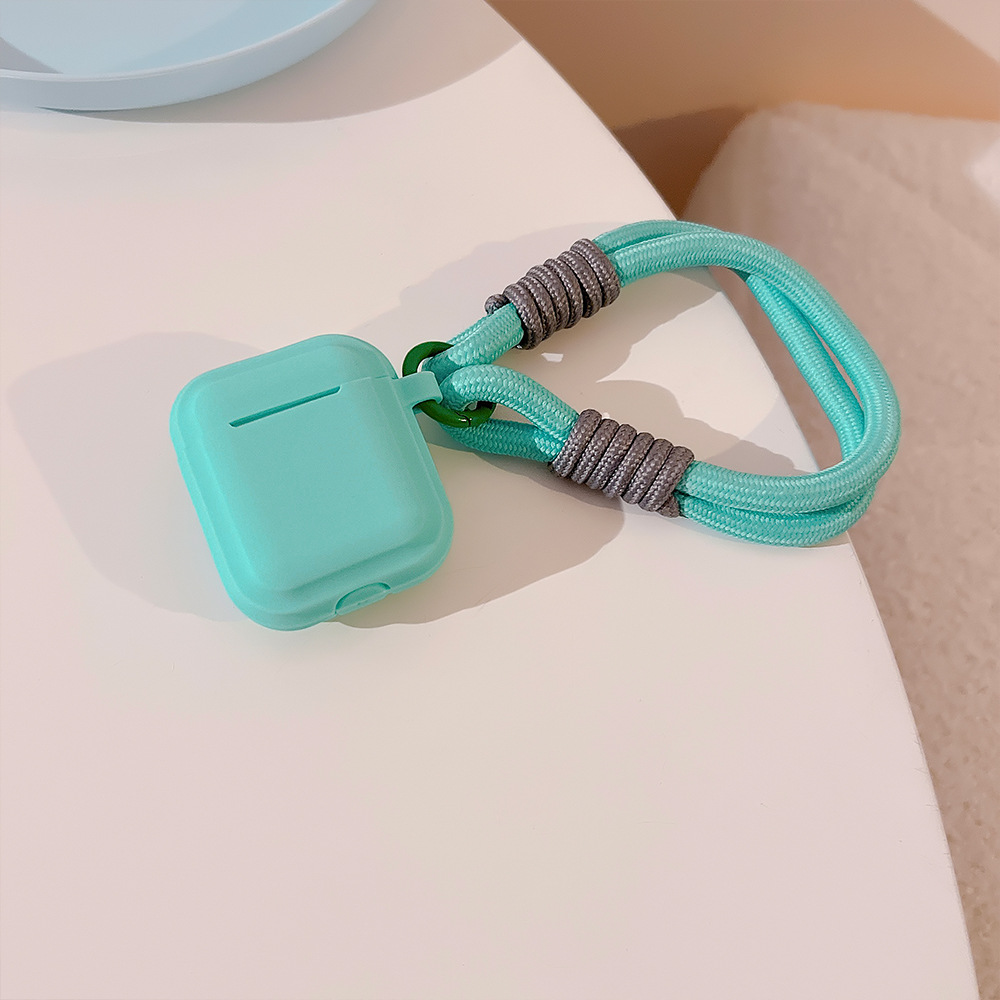 Cubierta protectora airpods con cordón de color de contraste de dopamina 1/2 funda para auriculares de silicona Apple 3 airpodsPro aplicable 4
