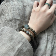 天然乌木金丝楠檀木手串老琉璃桶珠双圈文玩珠男女款爆品男女通用