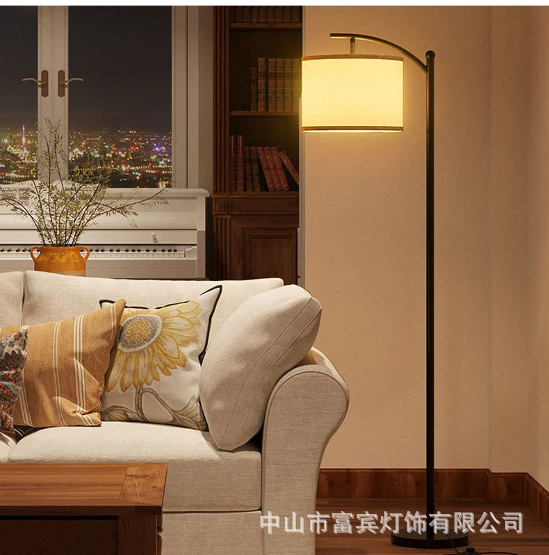 客厅卧室落地灯美式简约复古工业风立式地灯可带置物架托盘跨境款-阿里巴巴