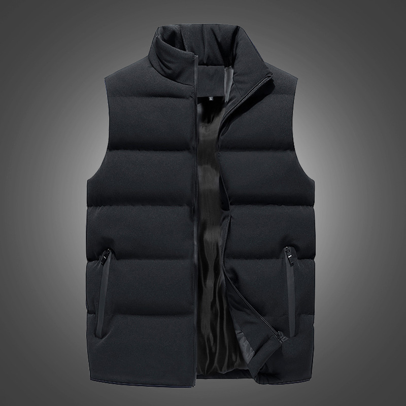 Men's Vest for Autumn and Winter, Sports Casual Stand Collar, Padded and Thickened down Cotton Vest, Men's Jacket with Sleeves, Trendy Men's Vest for Autumn and Winter, Sports Casual Stand Collar, Padded and Thickened down Cotton Vest, Men's Jacket with Sleeves, Trendy