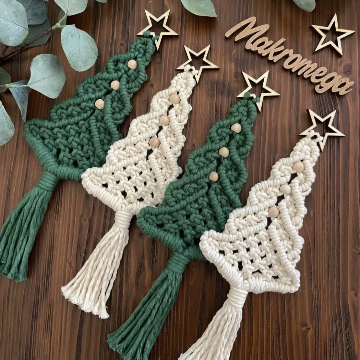 跨境手工编织挂毯装饰幸运星圣诞树圣诞节日装扮铃铛雪花墙饰挂件