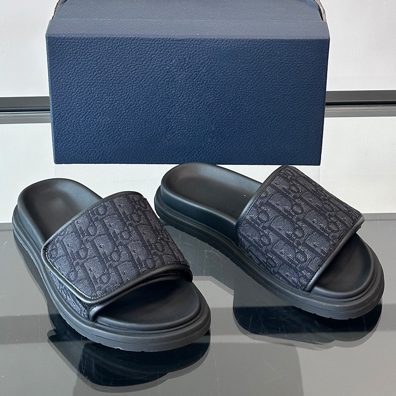 1:1 Original Standard Original Box Outer Wear Classy Big-Name D Brand Presbyopic Slippers Men's Summer New Slippers Men's Beach Shoes