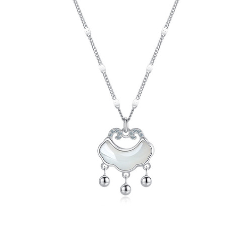 Titanium steel new product peace bell bell necklace for women, ethnic style collar necklace, national style accessory design, versatile neck chain