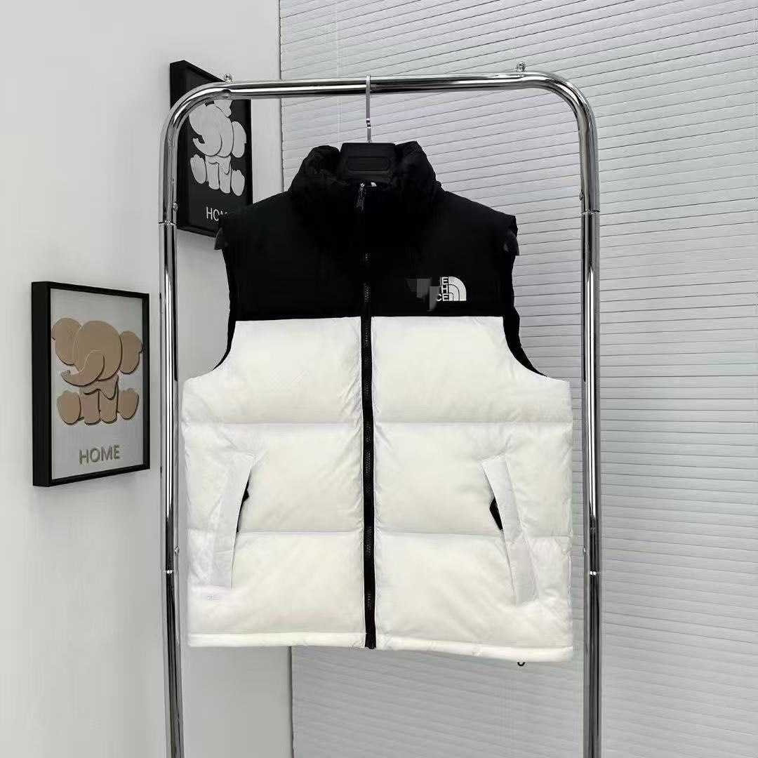 El mismo chaleco de algodón de cuello alto de la familia del norte, las mujeres se mantienen calientes en otoño e invierno, abrigos sin mangas, moda y chalecos de hombro de pareja. image 6