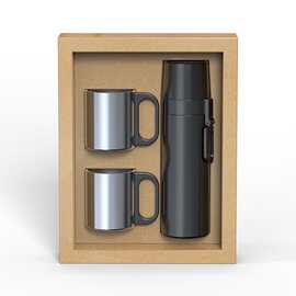 定制杯子三件套杯子保温杯户外拎手便携不锈钢水杯套盒礼盒送礼
