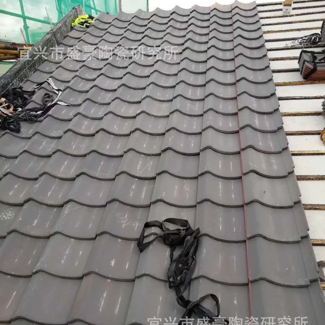 庙宇用银灰色陶土砖瓦日本唐式建筑屋面瓦日式屋顶瓦片