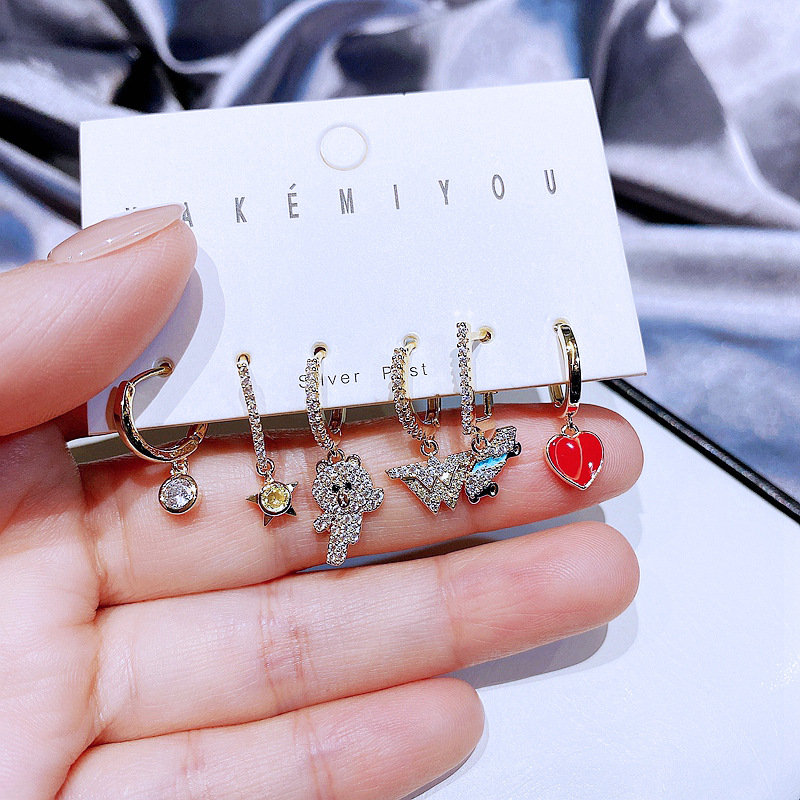 Yakemiyou Mode Cœur Plaqué Or Zircon Plaqué Or Des Boucles D'oreilles display picture 5