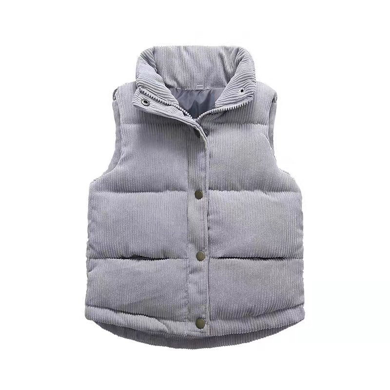 2025 otoño e invierno nuevo estilo macaron ropa para niños bebé plumón chaqueta de algodón chaleco para niños y niñas hebilla delantera chaleco para niños de dibujos animados