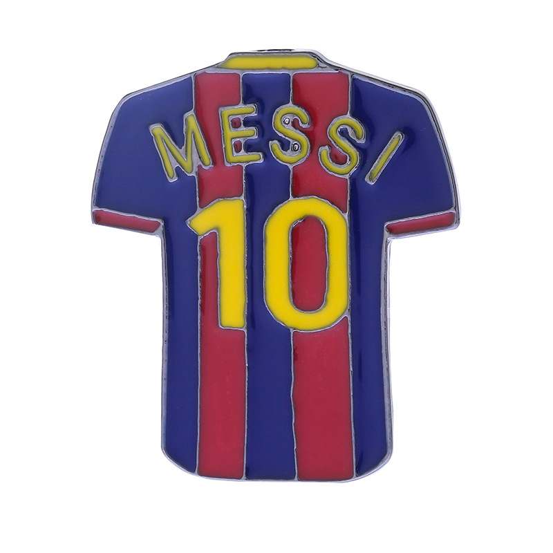 Ventas transfronterizas calientes de estrellas de fútbol insignia metálica Copa del Mundo Manchester United serie broche broche de dibujos animados ropa de estrellas