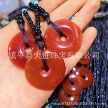 天然蚕丝红玛瑙项链无事牌毛衣链缠丝玛瑙平安扣红葫芦水滴挂件