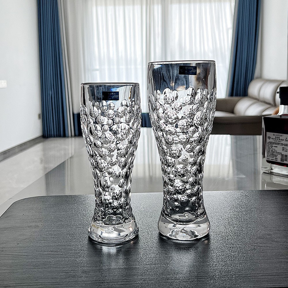 Taza de cerveza artesanal de vidrio de alta calidad, taza de cerveza de gran capacidad, taza de cerveza de gran tamaño, taza de trigo doméstica, taza de bebida creativa