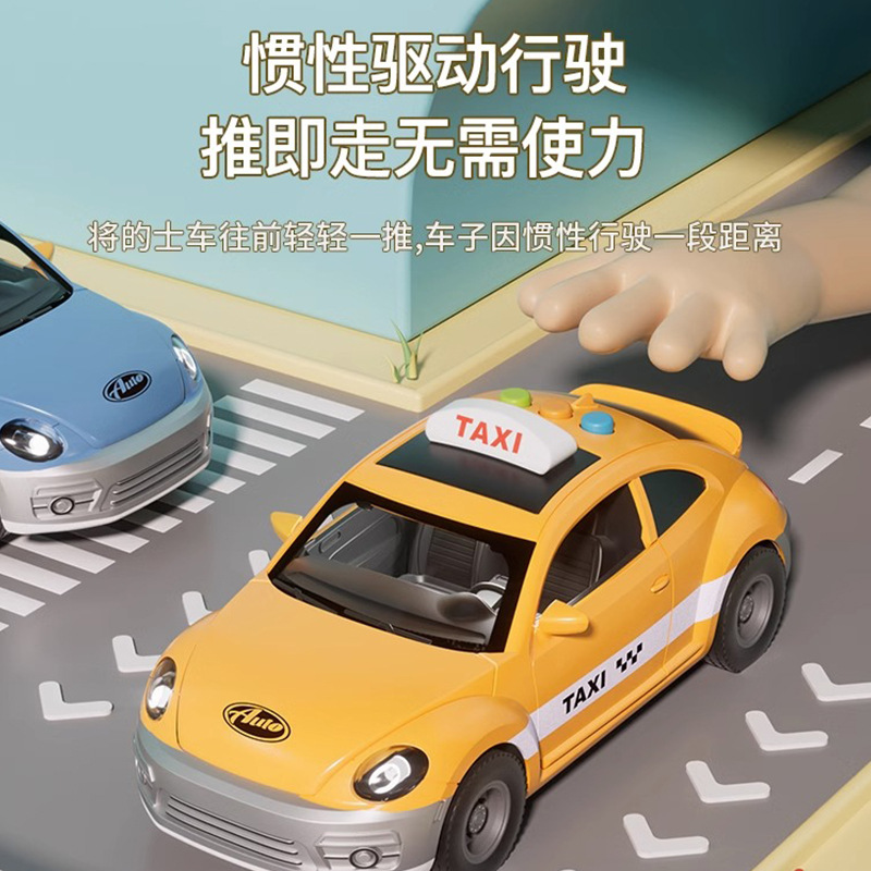 Juguetes de taxi grandes niños niños taxi bebé modelo de simulación de automóvil inercial nuevo puzzle 3 años 4