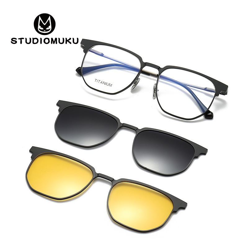 STUDIOMUKU gafas de madera cool, marco de gafas de aluminio puro, marco de gafas de estilo americano único y sofisticado.