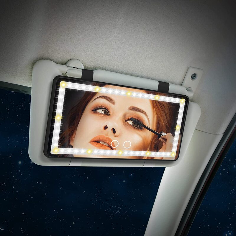 Car makeup mirror sun visor mirror with led light fill light car makeup mirror charging beauty mirror
