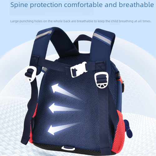 New cartoon airplane kindergarten backpack for boys and girls, double shoulder bag, customizable printing, anti-loss children's backpack