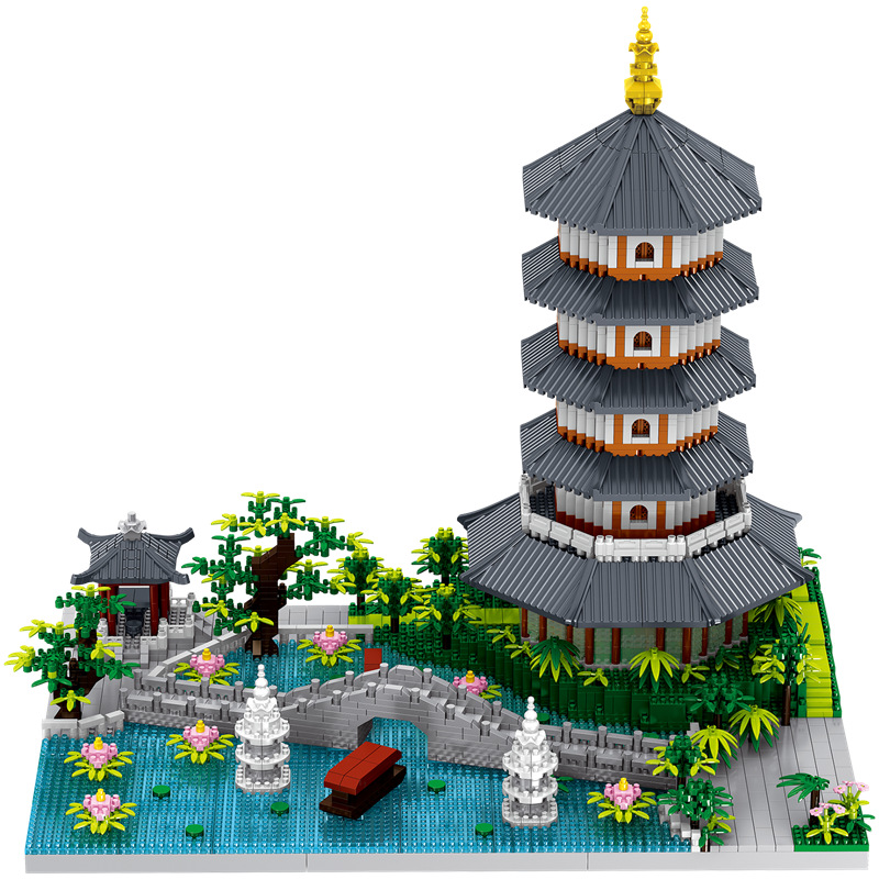 Zhe Gao LZ8270 Hangzhou West Lake modelo de construcción de partículas de diamante micro bloques de construcción de alta dificultad de montaje de Juguetes