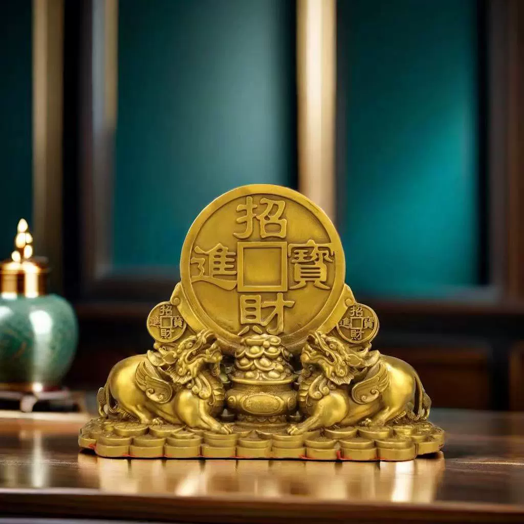 Медные украшения Pixiu для денег, украшения для дома, гостиной, магазина, пары украшений Pixiu для богатства, поделки Pixiu T