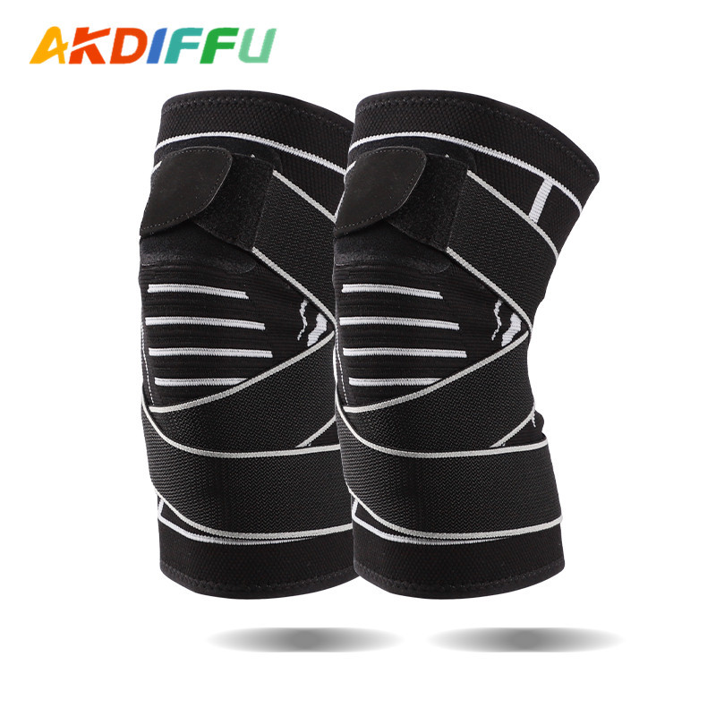 Deportes rodillera correa de presión de punto caliente nylon rodillera almohadilla de pierna running fitness baloncesto rodillera equipo de protección venta al por mayor