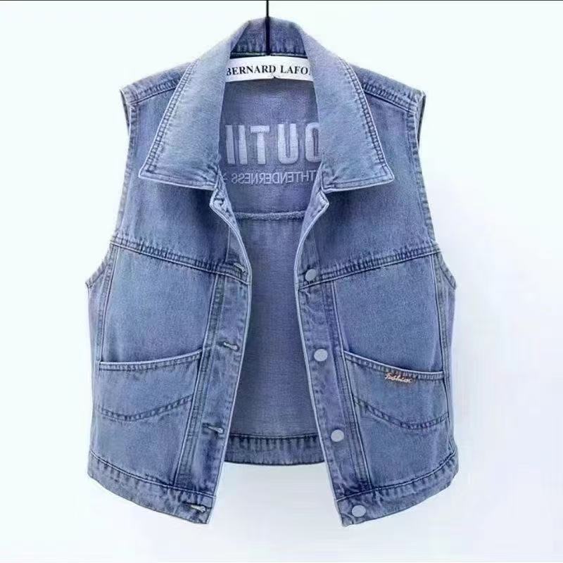 Large Pocket Spring, Summer, Autumn, Winter New Soft Denim Women's Vest Stylish Young Beautiful Outerwear 2025 Vest