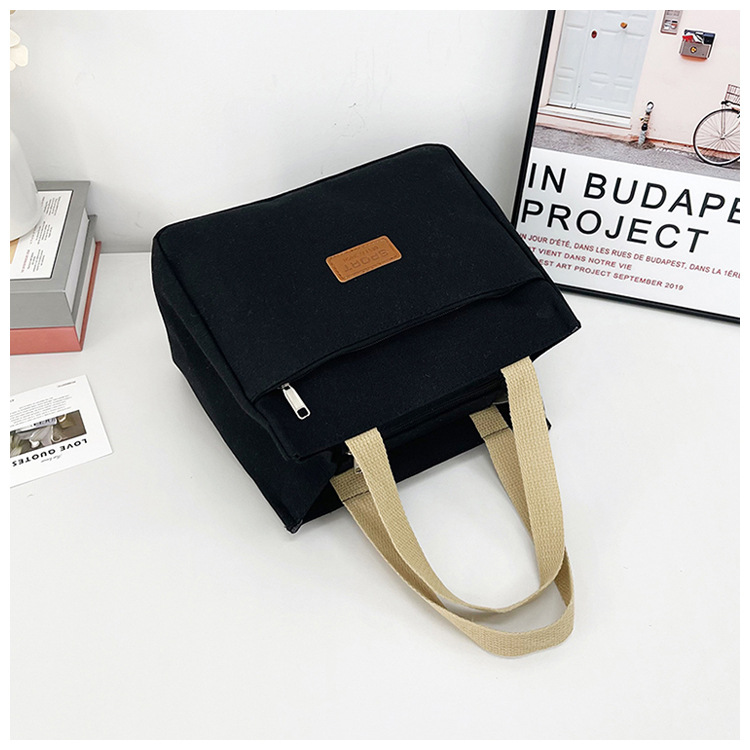 New wholesale fashionable and high-quality canvas handbag, simple and portable, easy to carry for going out, versatile lunch box and bento bag undefined