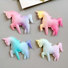 彩虹色独角兽配件超声波压花儿童发饰头饰鞋服饰品配件