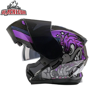 Motosiklet kaskı (dəbilqə), Wholesale Bailide Motorcycle Helmet - purple-bird-tea-mirror-m57-58