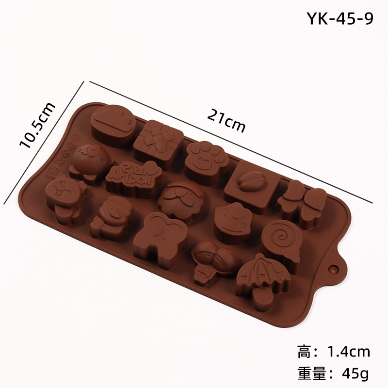 Molde de Silicona para Chocolate DIY, Multiuso con Formas de Dibujos Animados para Repostería