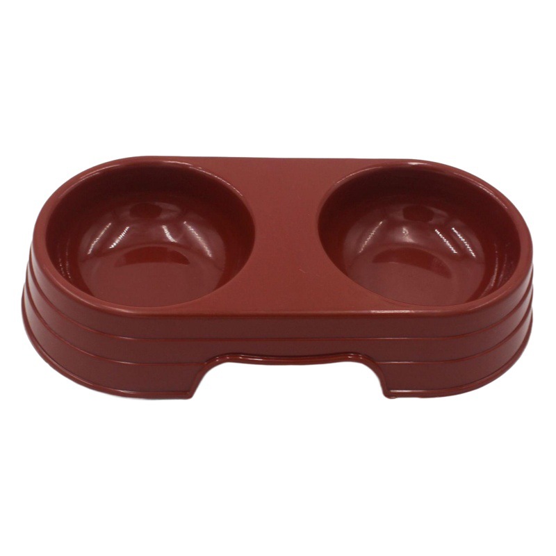 Mascota perro tazón color caramelo doble tazón para mascotas comiendo agua potable tazón de plástico tazón de comida para perros tazón de gato suministros para mascotas