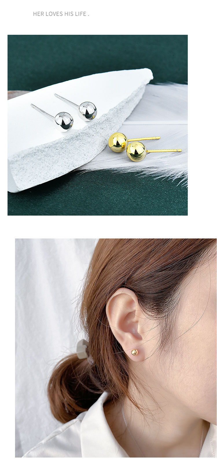 Plating Design 1 Pair 925 Sterling Silver 925 Sterling Silver Earrings Geometric Ear Studs
