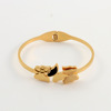 Tide, steel spring stainless steel, matte advanced design universal golden bracelet with butterfly, high-quality style