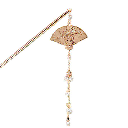 Ancient-style Hanfu hairpin folding fan hair accessory, exquisitely crafted hairpin, fresh new arrival, hairpin for women, modern Chinese fashion hairpin, retro hairpin accessory.