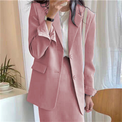 Han Fan chic suit coat for women 2026 spring and autumn new women's women's high-waist skirt professional commuting two-piece set