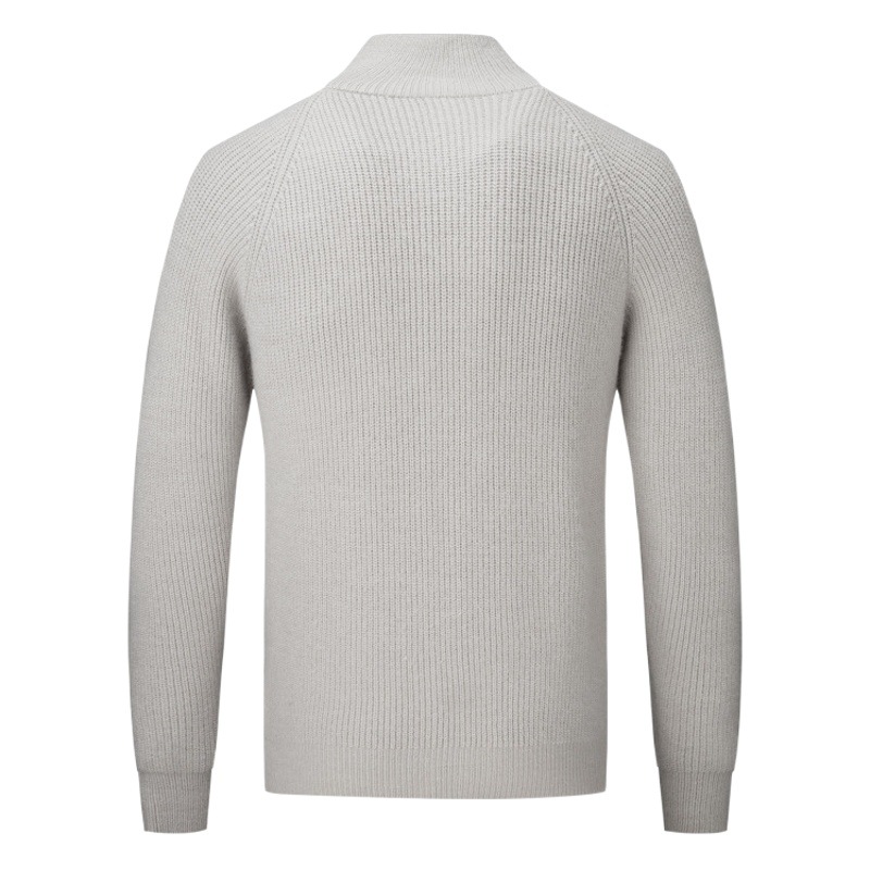 Suéter con cremallera, estilo transfronterizo, de otoño e invierno, cuello medio alto, suéter tejido para hombre, chaqueta informal, versátil para el día a día.