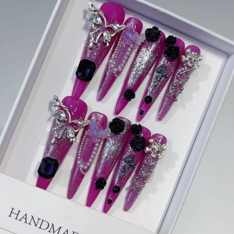 Purely Handmade Wearable Nails Cross-Border Export Shein European and American Temu Hot Selling Manicure Fake Nails Dropshipping Wholesale