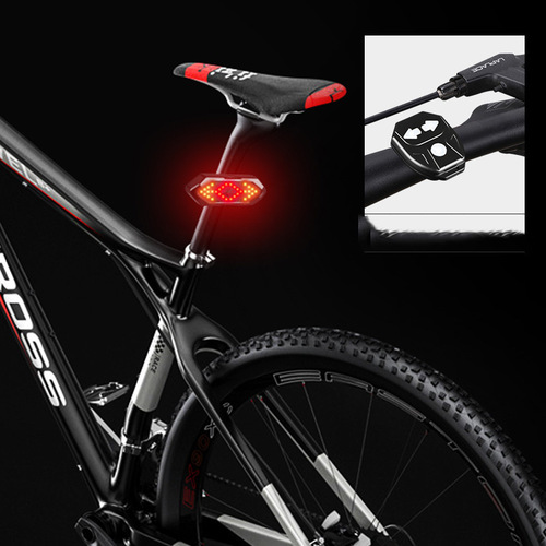 Remote control bicycle steering bicycle tail light new creative USB charging horn mountain bike warning night riding tail light