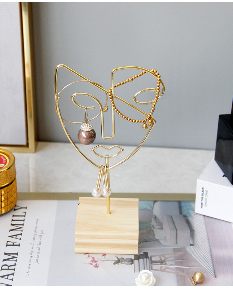 180g Weight Jewelry Rack Classification 1 Piece Quantity Iron Material Human Face Pattern Nordic Style, Modern Style Style Nordic Style Modern Style Human Face Iron Jewelry Rack 9