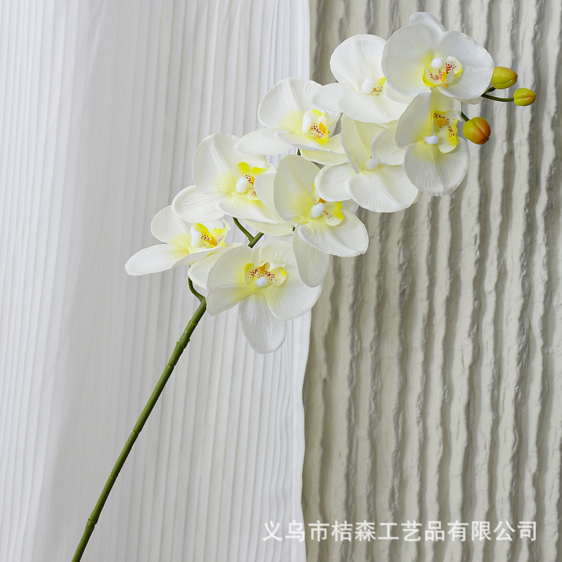 Flores de alta calidad 9 cabezas 7 cabezas 5 cabezas orquídeas mariposa sensación realista tela de seda de película flores falsas decoración de boda nórdica