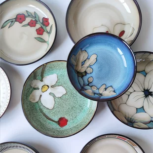 Japanese-style ceramic deep dish, 7–8.5-inch serving bowl, assorted patterns, slight imperfections