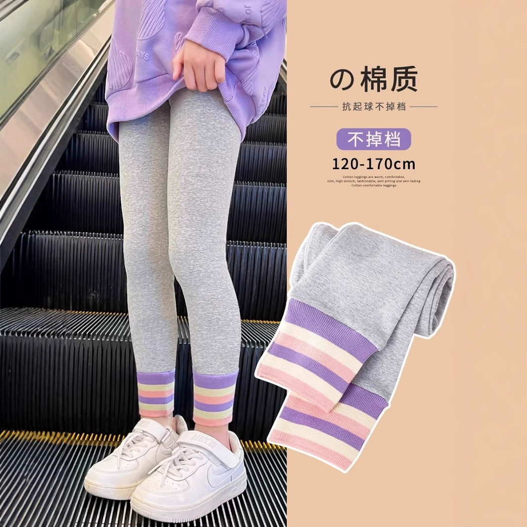 Брюки для девочек осенние и зимние детские леггинсы зимние 2024 новые мода иностранная одежда для девочек зимние брюки