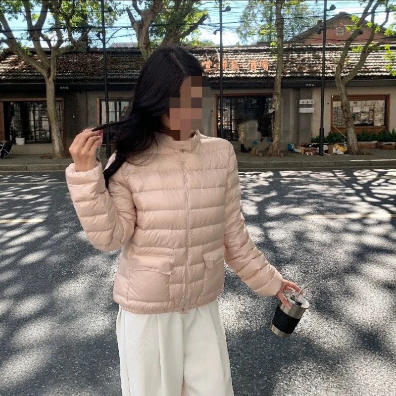 Mengkou Lans Lightweight Ribbed down Jacket New Winter Women's Outdoor Casual Fashion Warm Short Stand-Collar Coat Mengkou Lans Lightweight Ribbed down Jacket New Winter Women's Outdoor Casual Fashion Warm Short Stand-Collar Coat