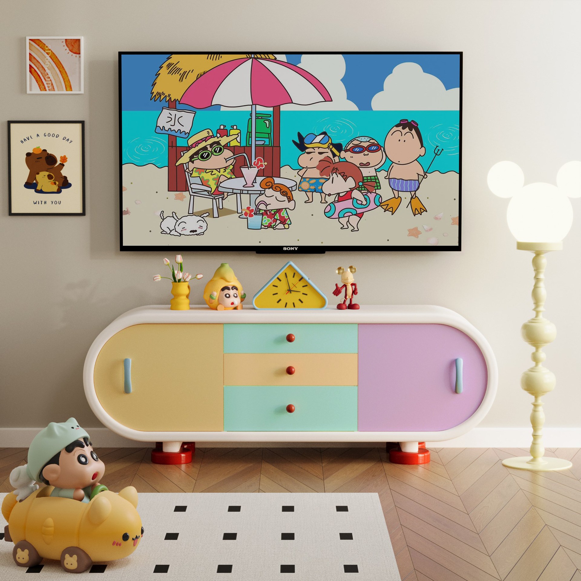 Dopamine Living Room Tv Cabinet Decorative Cabinet Modern Painted Display Cabinet Storage Cabinet Simple Storage Cabinet