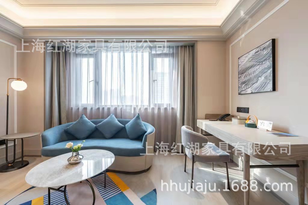 Custom Ato Hotel Same Style Room Furniture Desk Chair Backrest Round Table Modern Simple Sofa Chair Single Person