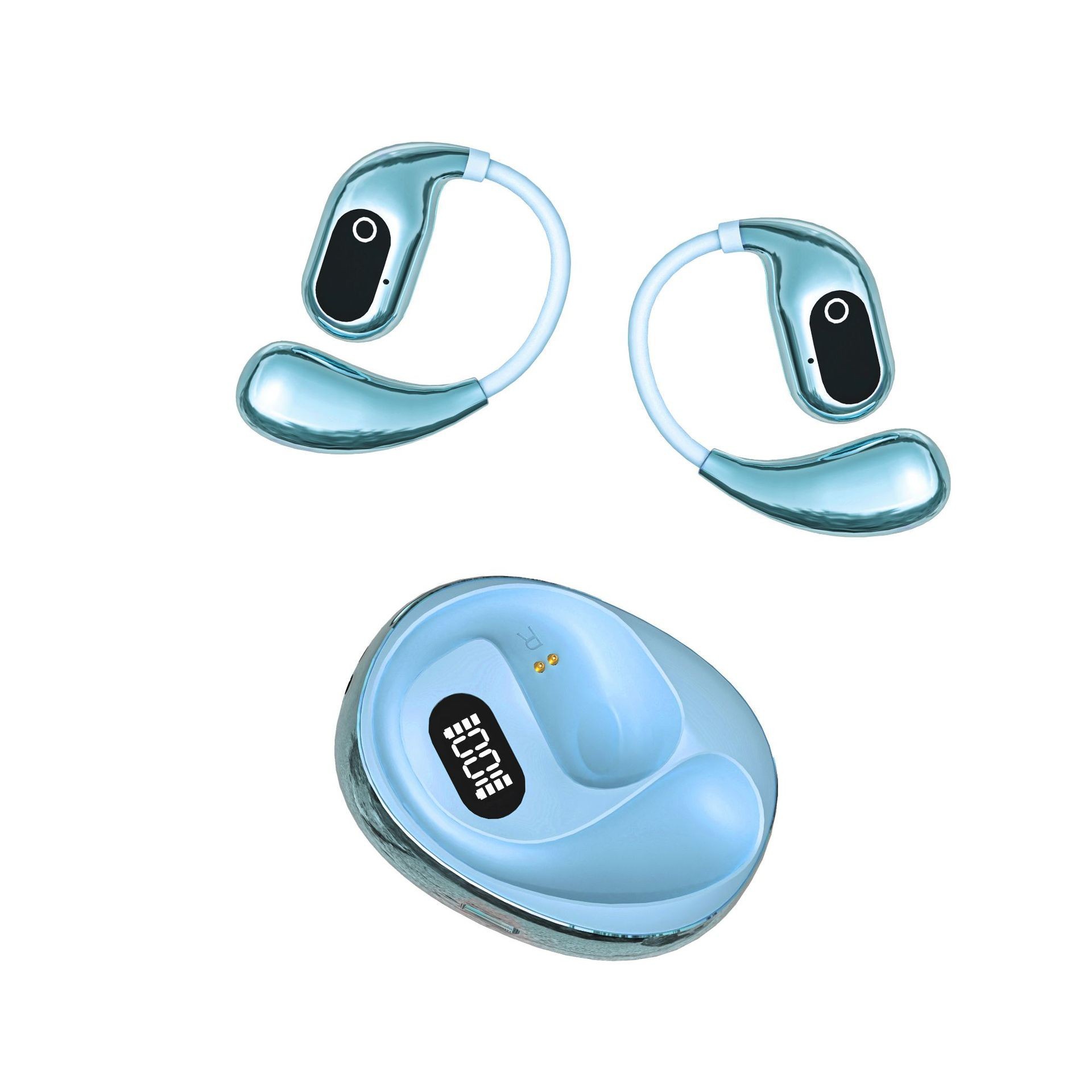 Nuevos auriculares Bluetooth F9 transfronterizos modelo 2026, auriculares Bluetooth Q10, auriculares deportivos inalámbricos TWS M90 tipo gancho/clip para la oreja