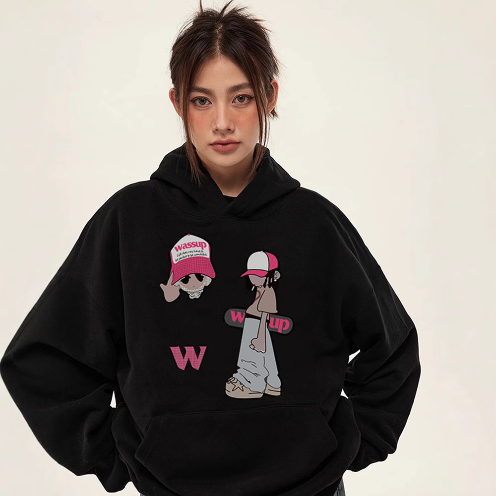 2025 nuevo estilo WASSUP HEODS suéter con capucha pareja primavera y otoño marca de moda masculina ins top suelto casual