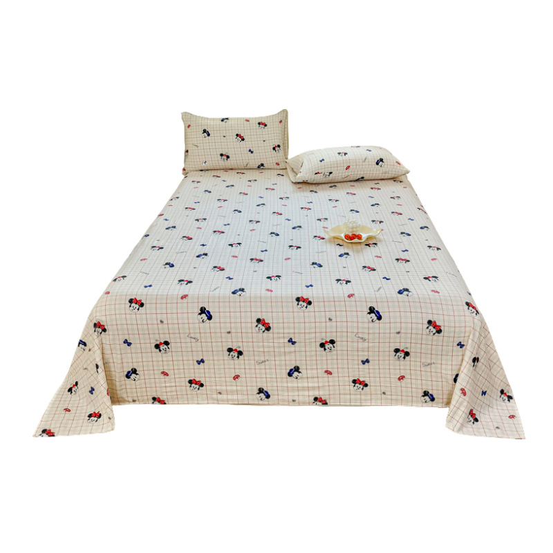 Sábanas de gasa de doble capa de una sola pieza nueva, sábana para dormir desnuda, juego de tres piezas, cama doble de celebridades de Internet, cama kang, sin correr, sin resbalar